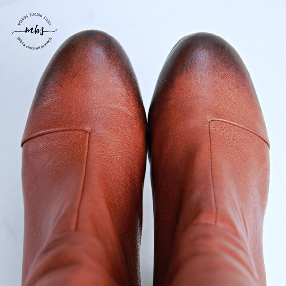 Vince Camuto Hadley Leather Heel Ankle Boots Brown Women 8 - Picture 10 of 13